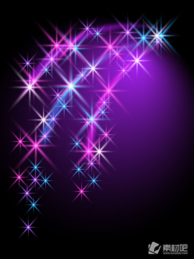 亮丽闪亮紫色星光背景矢量素材