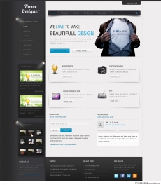 黑白背景企业网站首页设计