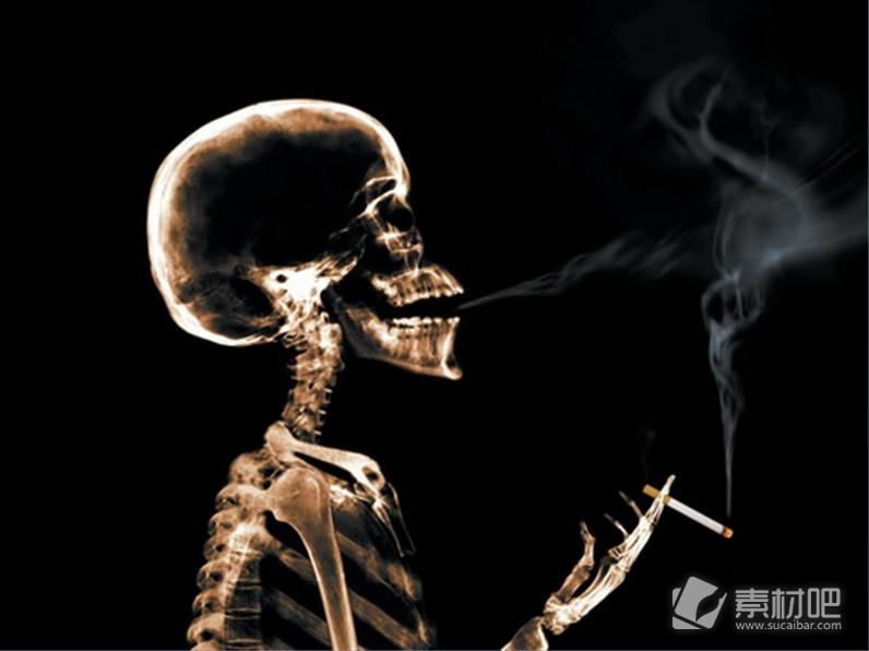 黑色骷髅吸烟科技PPT模板