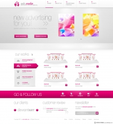 欧美粉色可爱创意网站首页设计
