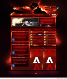 暗红色火影忍者网站首页设计