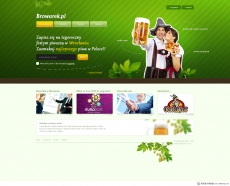 绿色啤酒企业网站首页设计