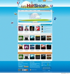 蓝色HIPSHOP网站首页设计