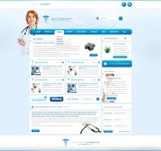 蓝白色医院网站首页设计