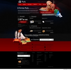 黑色背景红色导航网站首页设计