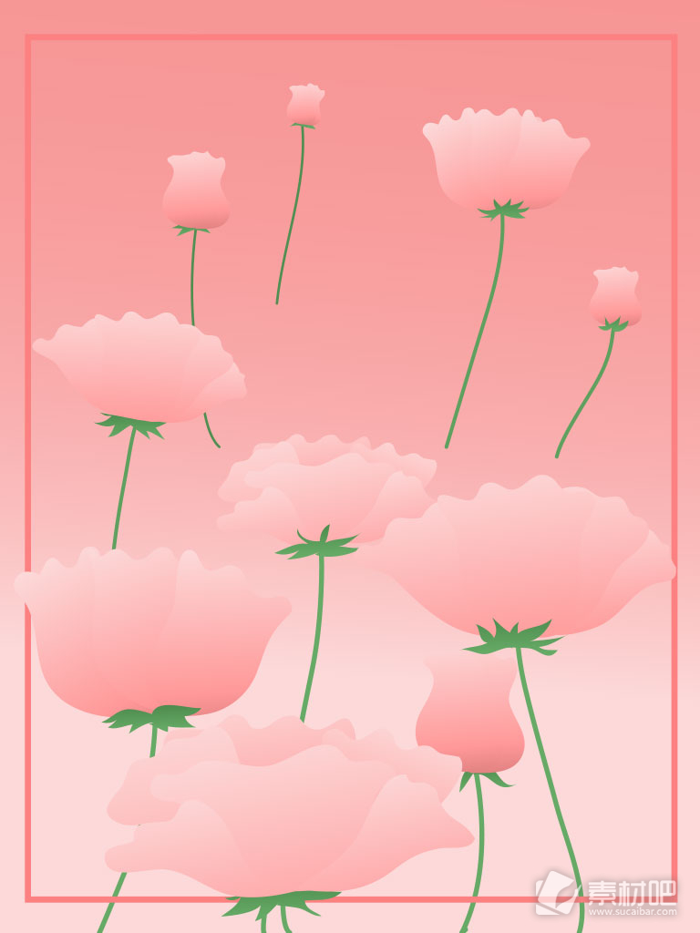 创意粉红花朵背景设计矢量素材
