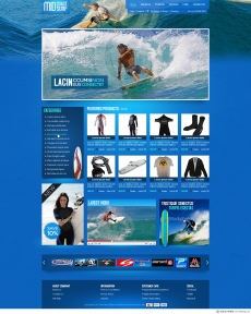 蓝色海洋潜水服店网站首页设计