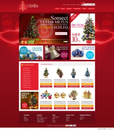 红色圣诞节精美网站首页设计