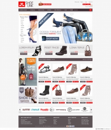 欧美女士鞋，包包店网站首页设计