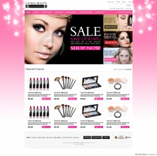 粉色系女士化妆品网站首页设计
