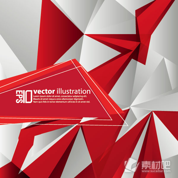 时尚红色三角形设计插图背景矢量素材