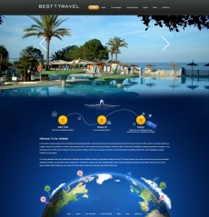 蓝色海洋休闲度假网站首页设计
