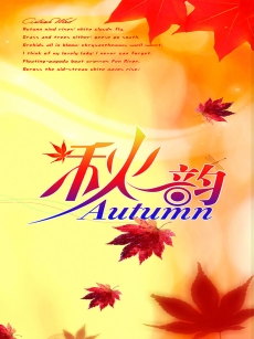 秋天独特韵味枫叶海报高清图片