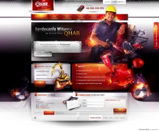 红色火焰燃烧企业网站首页设计素材
