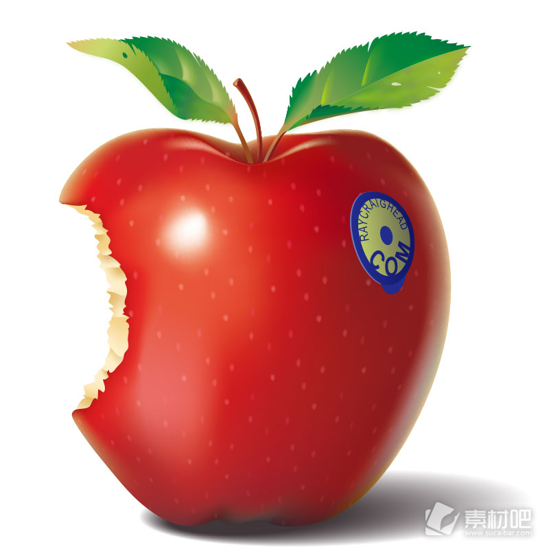 创意红色被咬过的苹果苹果标志矢量素材