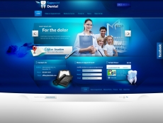 蓝色牙医保健网站首页设计