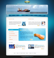 蓝色海洋运输公司 网站首页设计