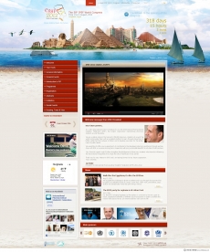 红色世界旅游网站首页设计