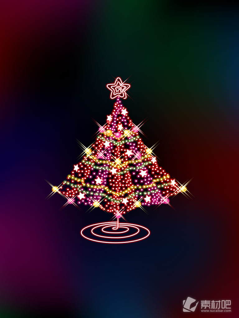 炫丽闪亮创意圣诞树矢量素材