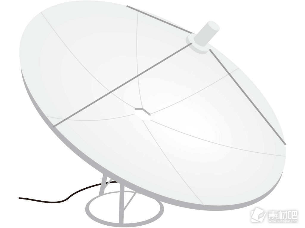 黑白卫星信号接收设备矢量素材