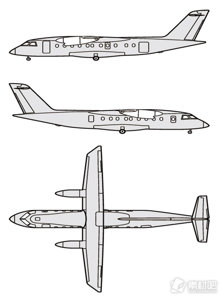 精致的三架飞机模型矢量素材