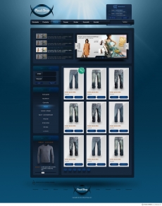 时尚超酷男士牛仔裤网站首页设计