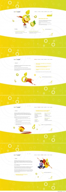 黄色创意概念简单网站首页设计