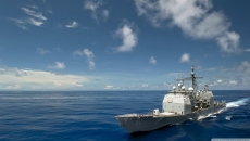 蓝色海洋战舰军事桌面壁纸