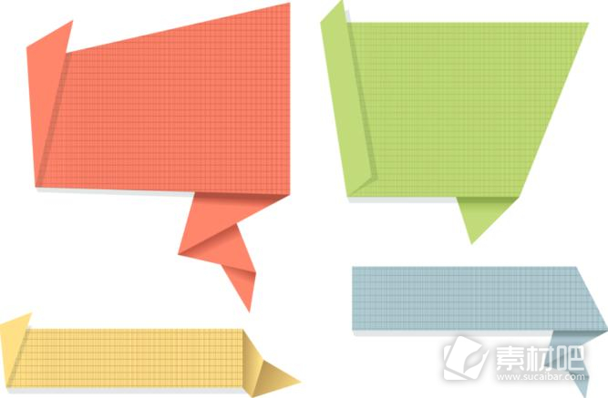 简单的创意折纸对话框设计矢量素材
