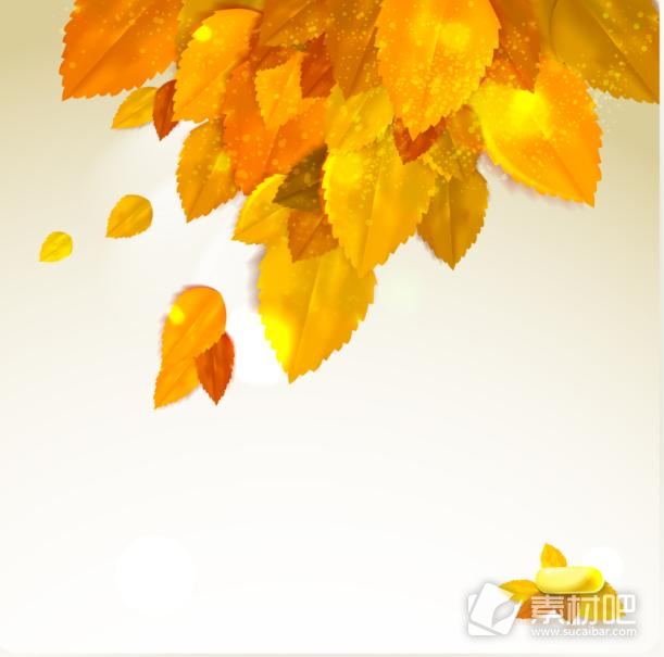 黄色树叶高清质感矢量素材