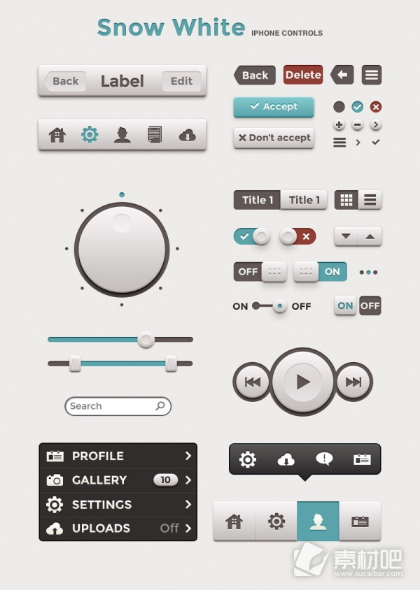 灰色简单创意手机UI界面设计PSD素材