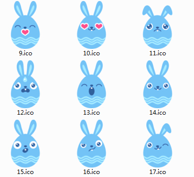 蓝色卡通兔子形象图标