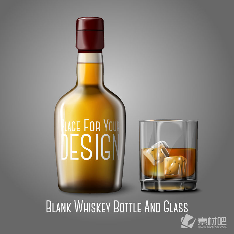 威士忌与酒杯设计矢量素材