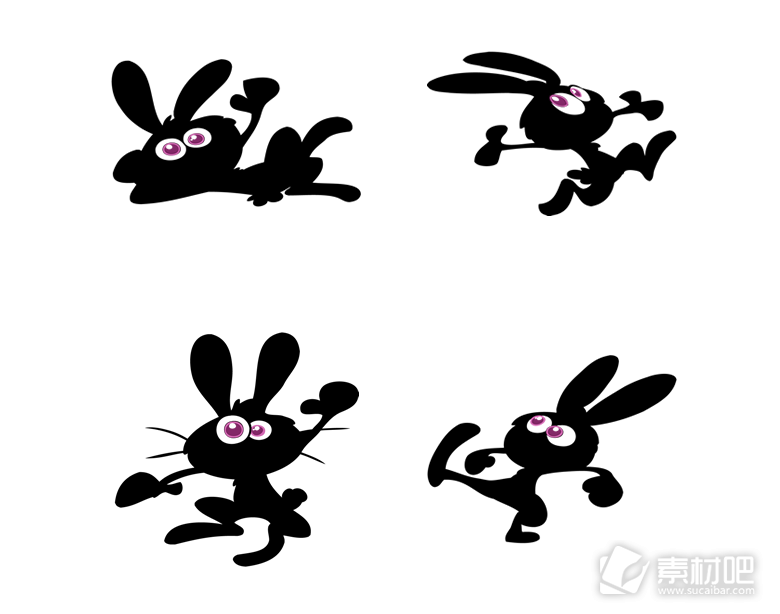 小黑兔透明PNG图标