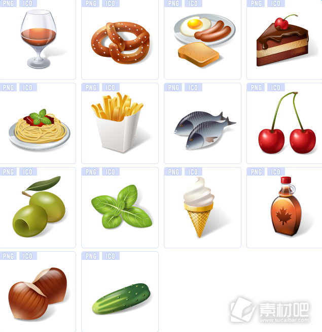 3D食品食物图标