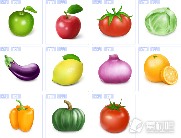 新鲜水果蔬菜图标