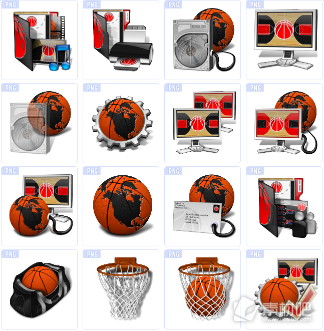 红色篮球系统电脑桌面图标