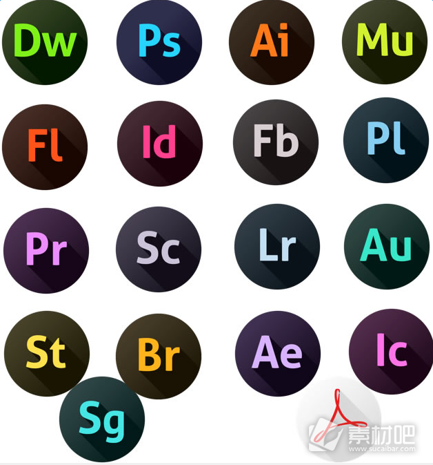 圆形Adobe电脑软件图标
