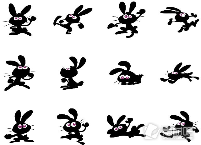 可爱小黑兔透明图标