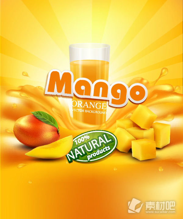 芒果汁矢量广告设计