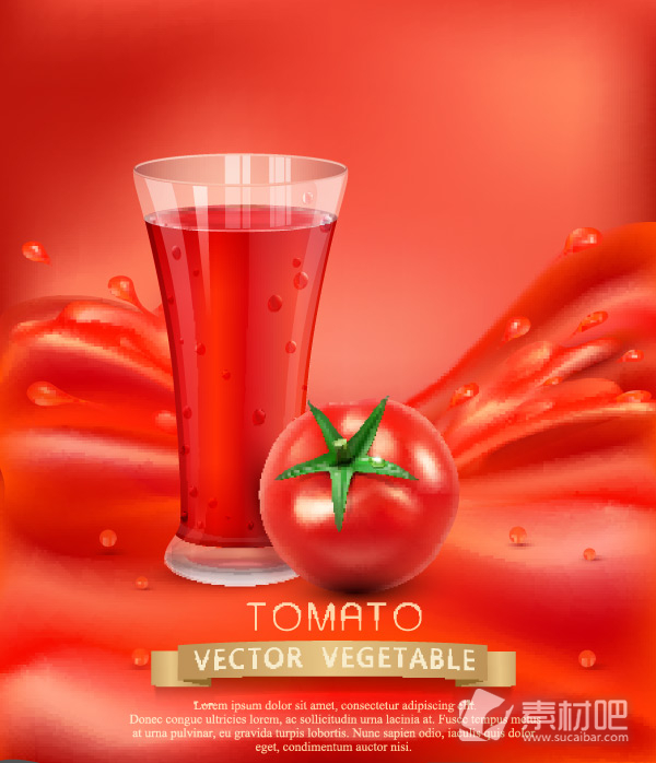 番茄汁矢量广告素材