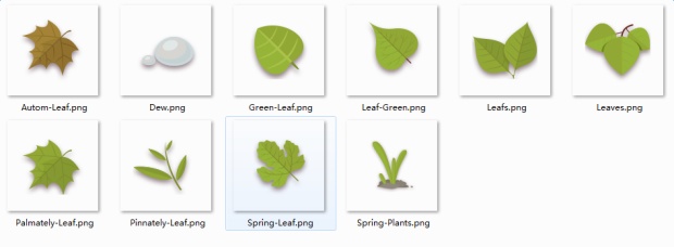 春天各种绿叶图标下载