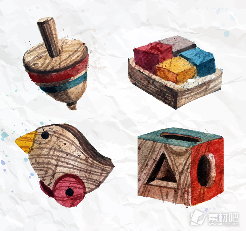 木制玩具设计矢量素材