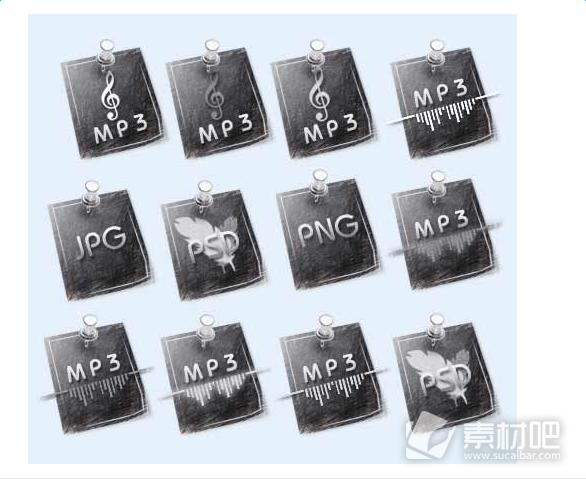 灰色的MP3图标显示图标PNG图片素材