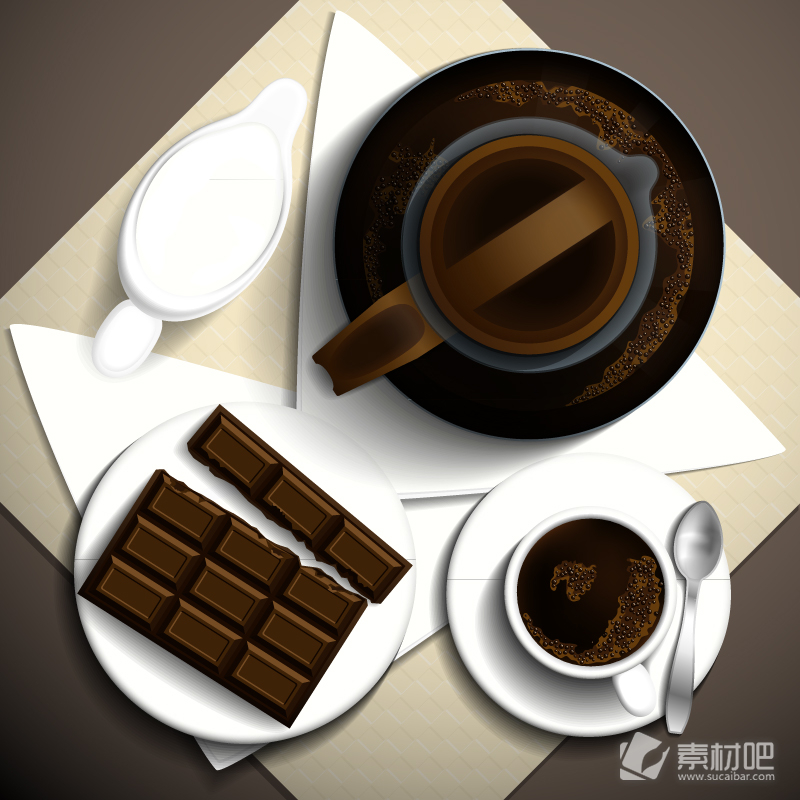 咖啡和巧克力矢量图片素材