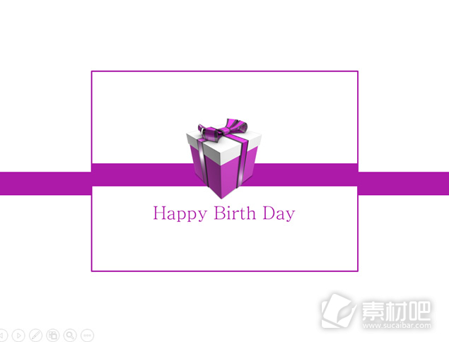 Happy Birth Day紫色礼盒生日主题ppt模板