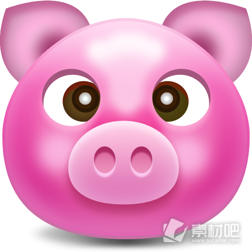 可爱粉红猪头图标下载