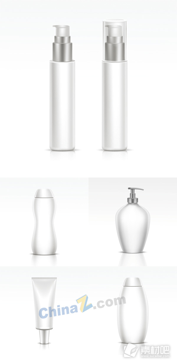 空白化妆品瓶矢量设计