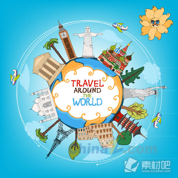 全球旅游矢量海报设计
