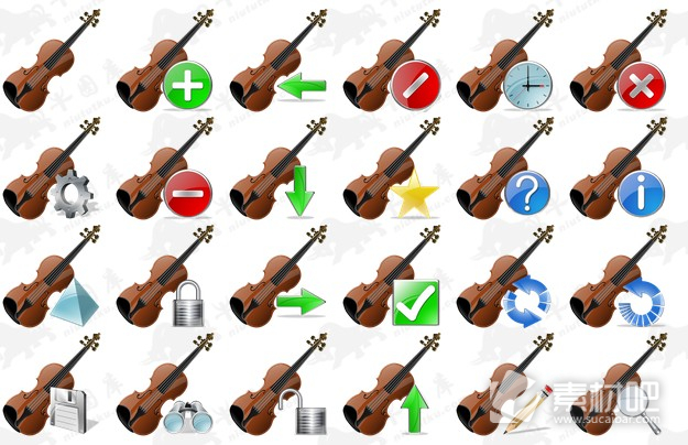 24个小提琴风格网页常用标志符号图标